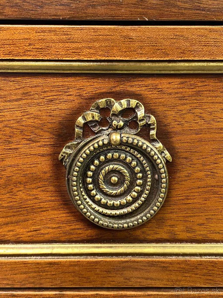 Masívna šuplíková komoda s mramorom - 2