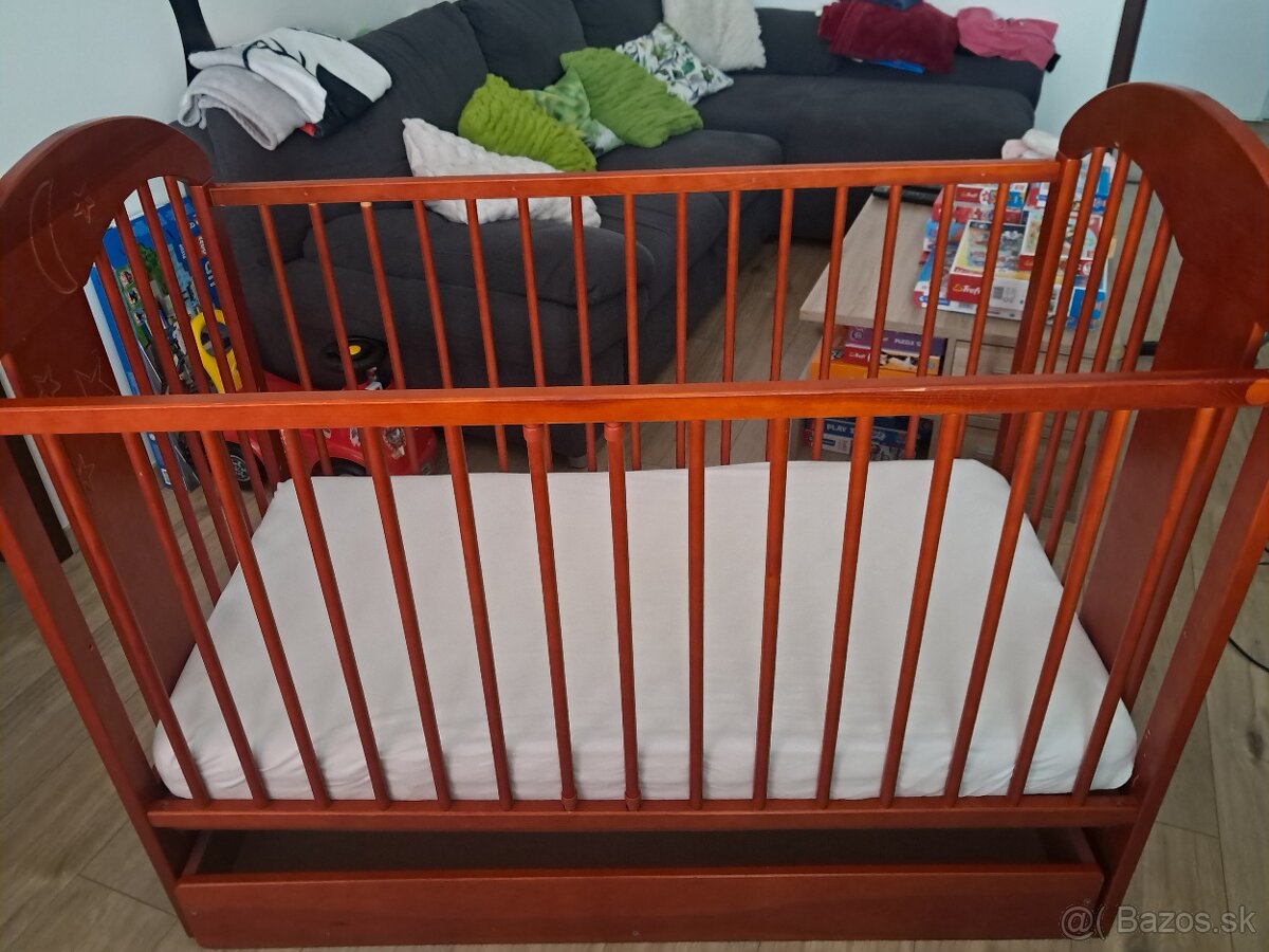 Detska drevená postieľka so šuplíkom - 2