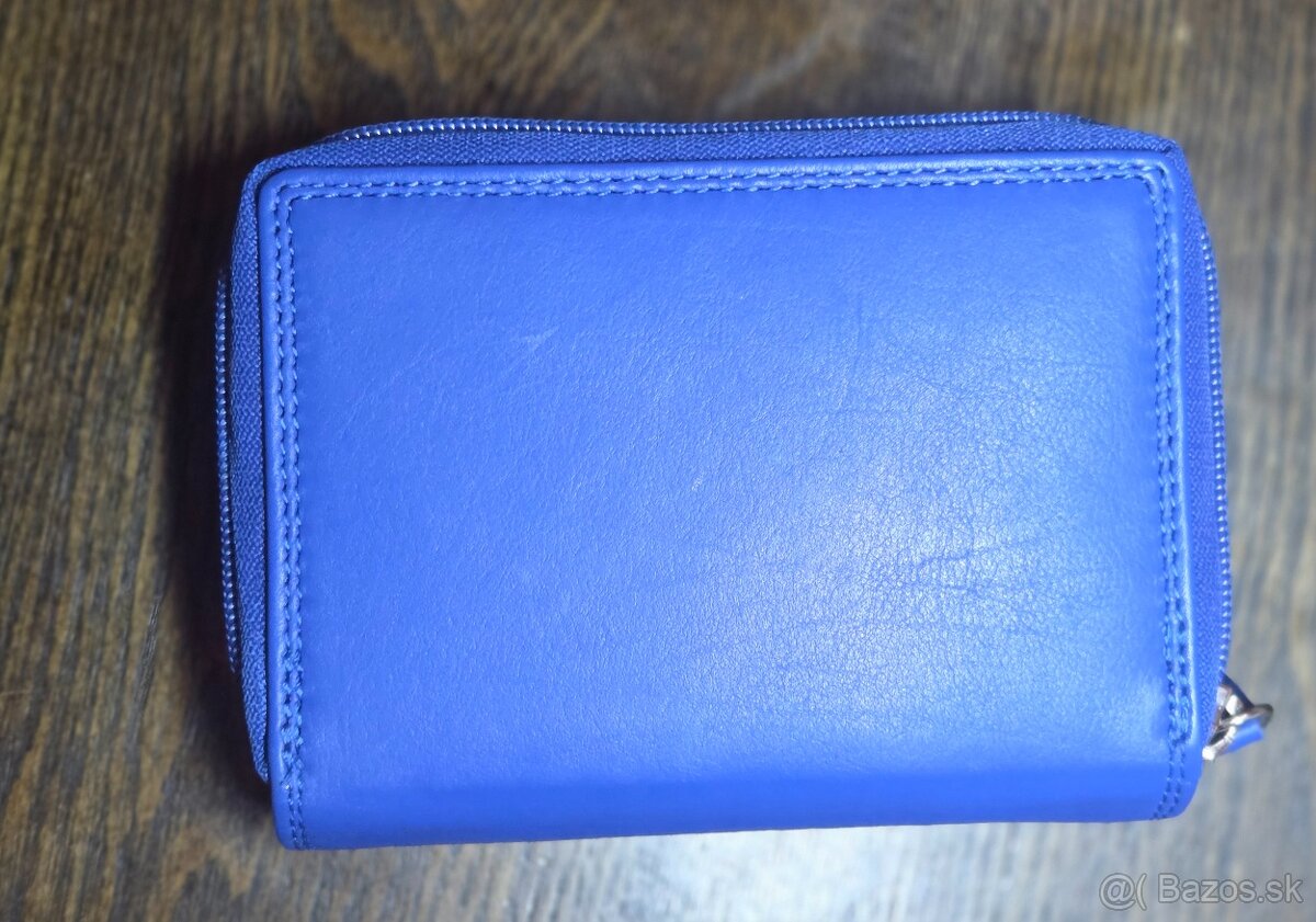 Pekná modrá kožená peňaženka - 2