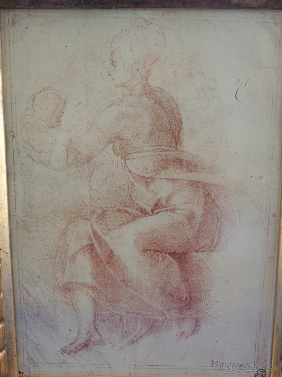 Michael Ange F-Panna Mária s Ježíšom tlač - 2