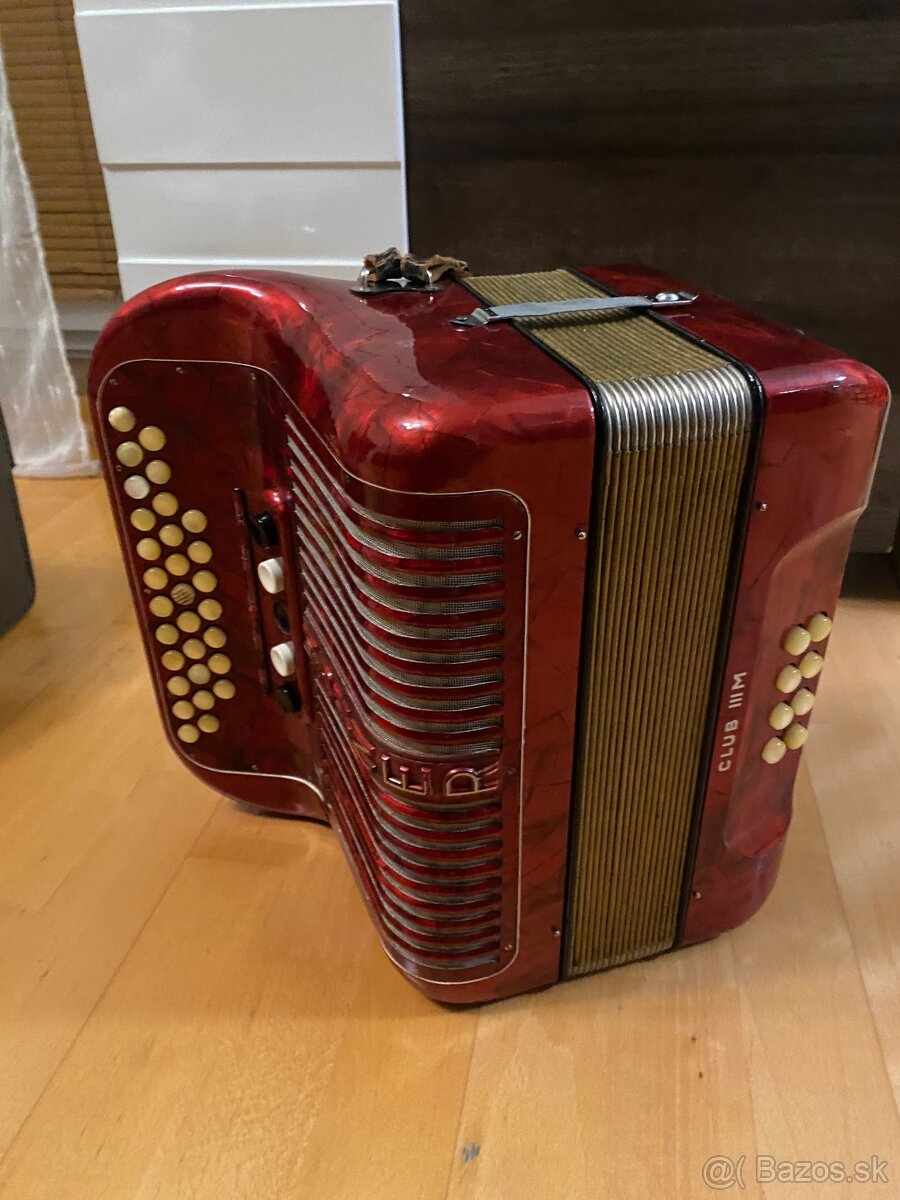 Heligonka Hohner Club lllM CF 3hlas + Kufor + Remene - 2