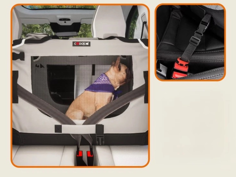 Prenosna skladacia klietka do auta pre vačšie psy - 2