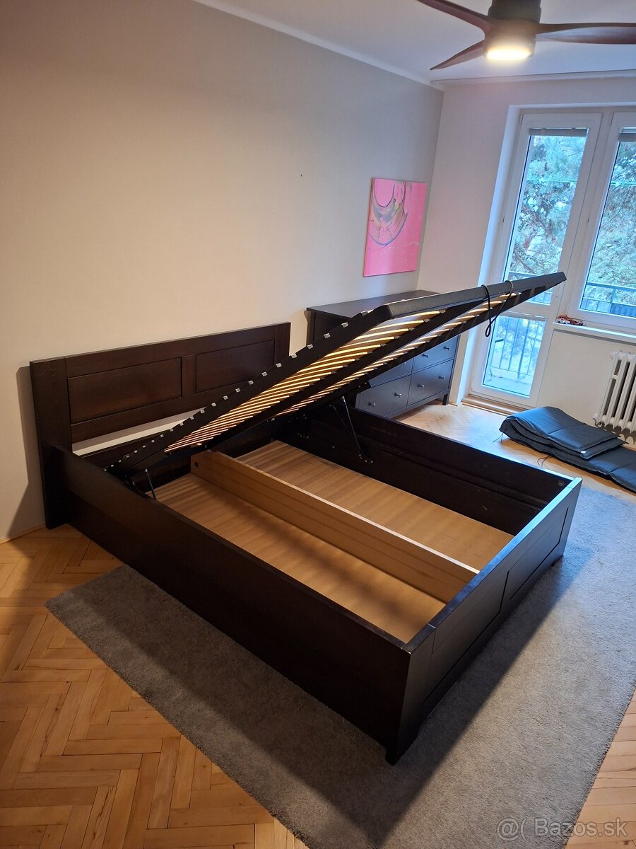 Kvalitná 160postel s rostom tmavohnedá - 2