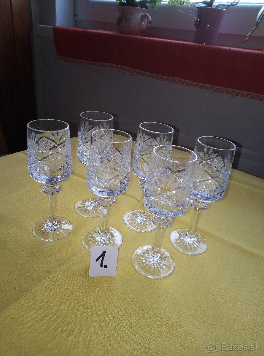 Brúsené poháre na stopke - 2