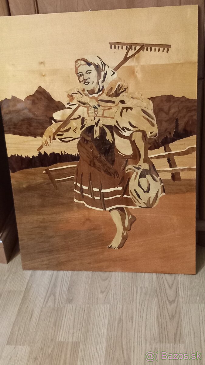 Obraz Žena z Važca, intarzia - 2