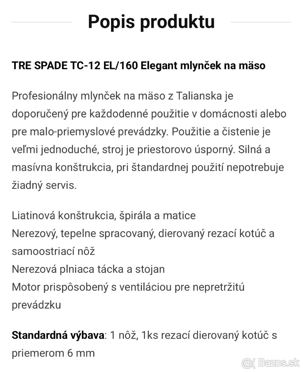 Mlynček na mäso profesionálny - 2