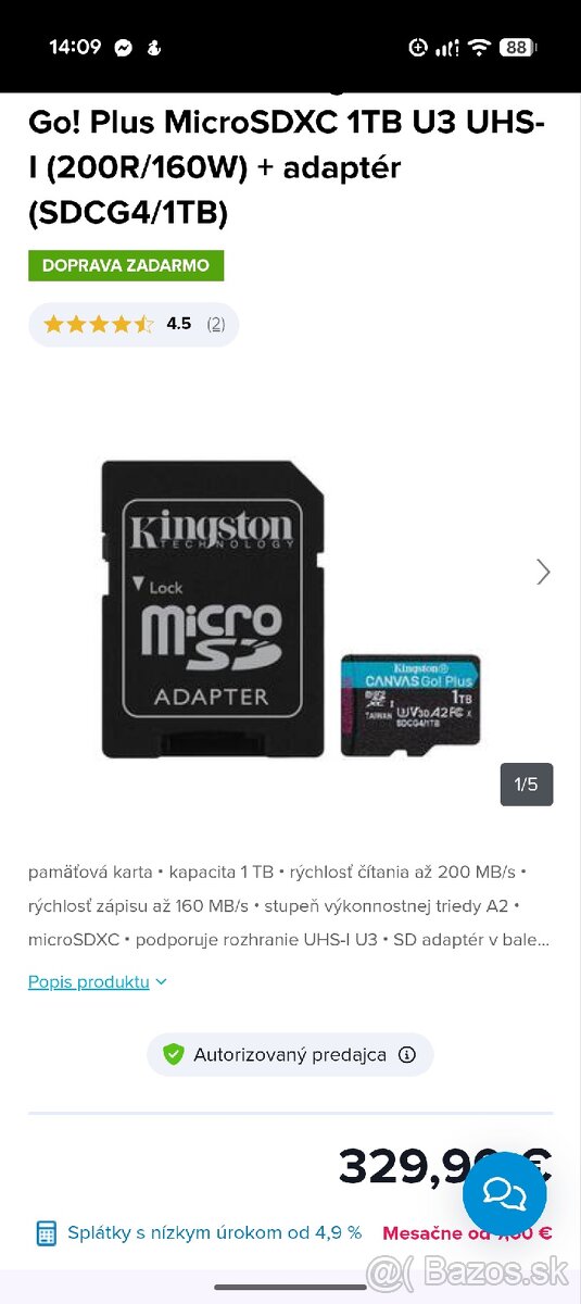 microSD karta 1TB takmer nepoužívaná. - 2