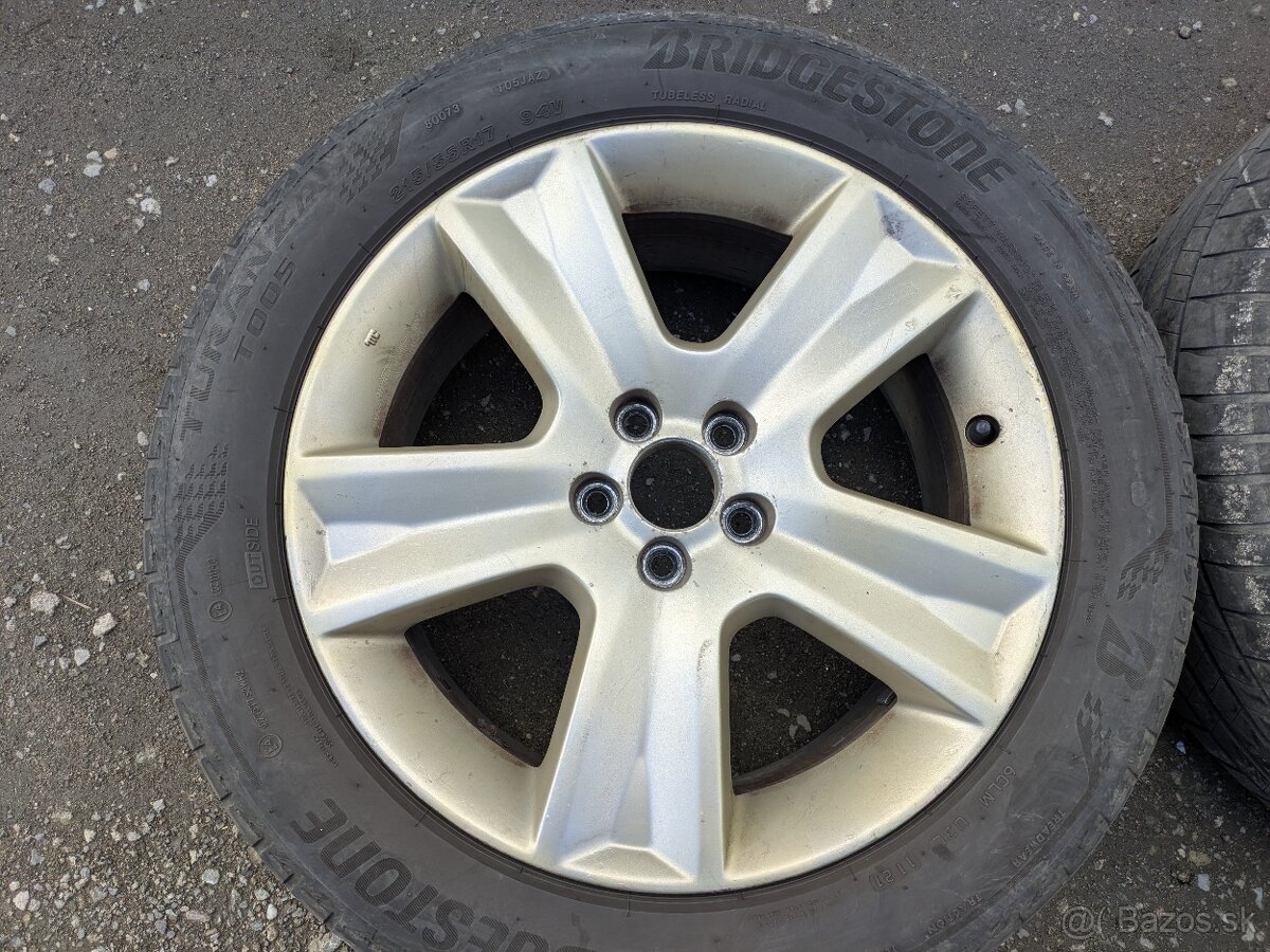 17" ALU kolesa Subaru 7Jx17 ET 48+pneu Bridgestone 215/55R1 - 2