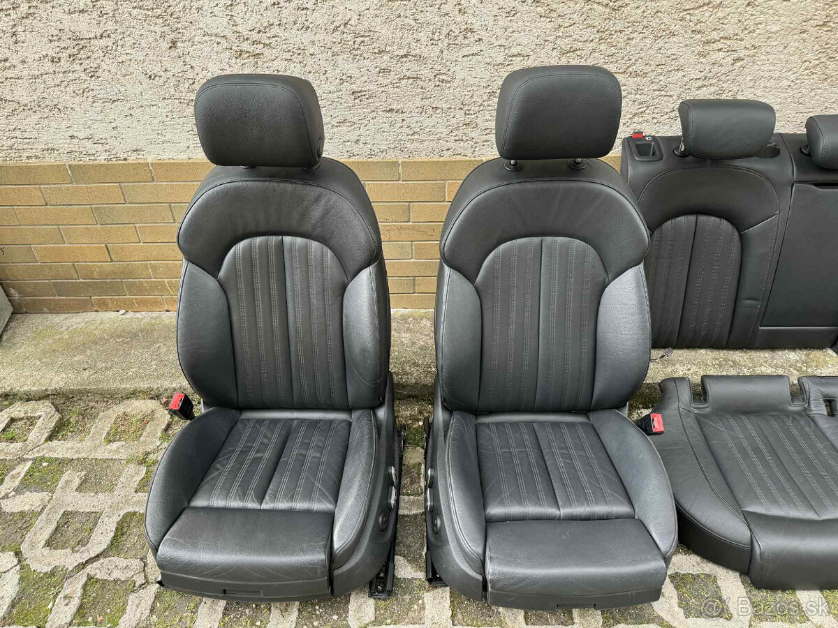 Sedadlá + tapacíre (čierna koža) Audi A6 C7 - 2