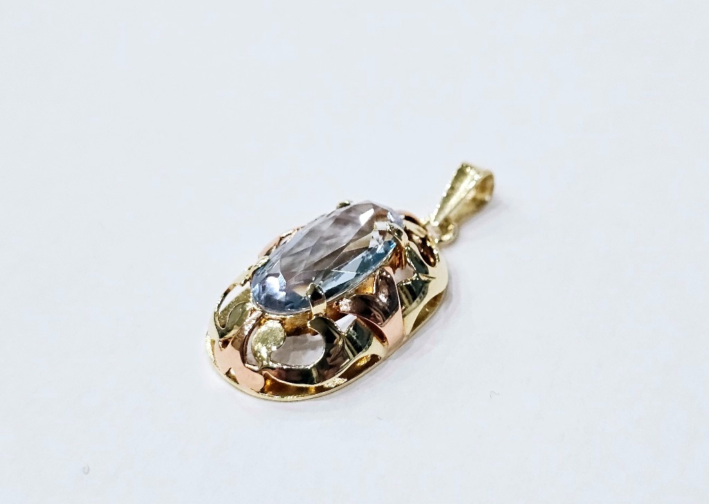 14k zlatý prívesok s akvamarinom ✨✨✨ - 2