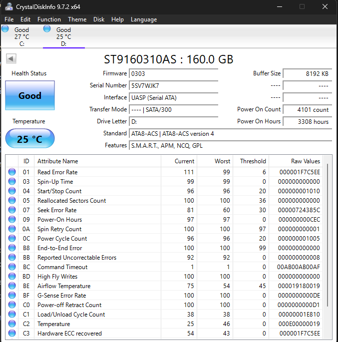 Seagate 160 GB 2.5" HDD - 2