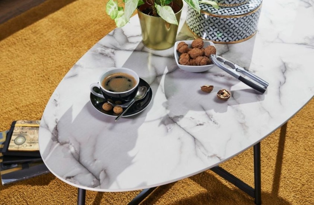 Konferenčný stolík oval mramor - 2