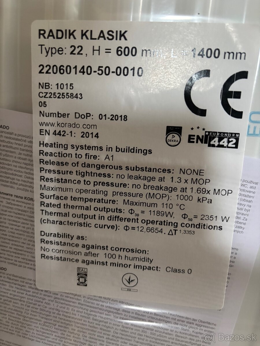 Výhrevné teleso RADIK KLASIK - 2