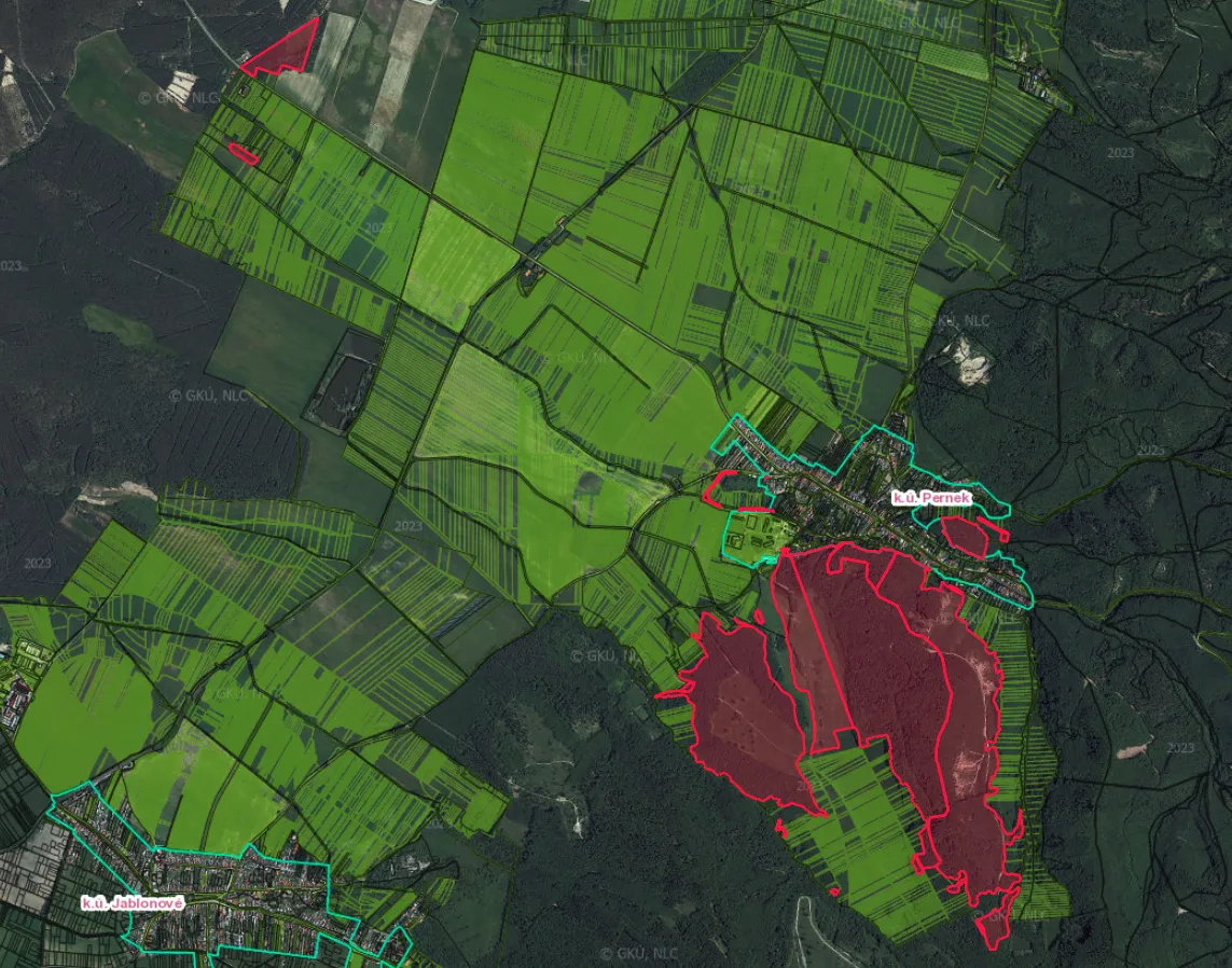 Pernek – 1.105 m2 LESOV (Urbáru) - 2