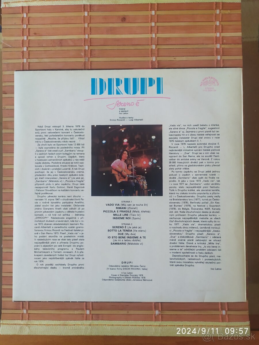 PREDÁM LP DRUPI - SERENOÉ, 100 % STAV. - 2