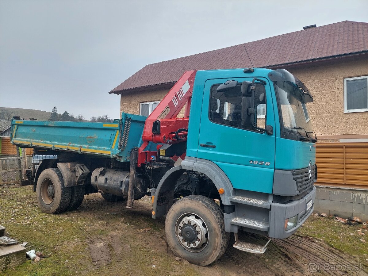 Mercedes Atego 1828 4x4 vyklapač +hyd. ruka, odpočet DPH - 2