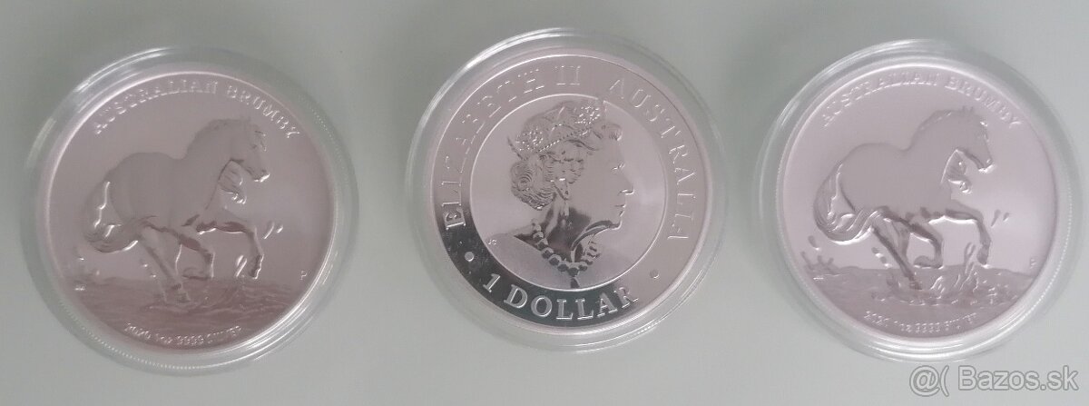 Strieborné mince brumby horse 2020 - 2