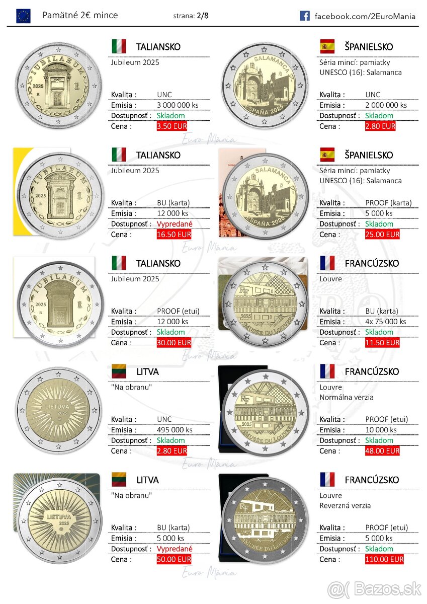 2 euro mince 2025 (aktualizované 30.10.) - 2