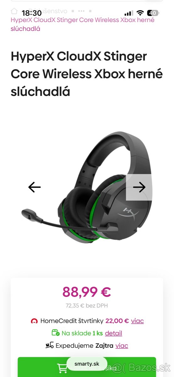 Nepoužité HyperX CloudX herne wireless slúchadla - 2