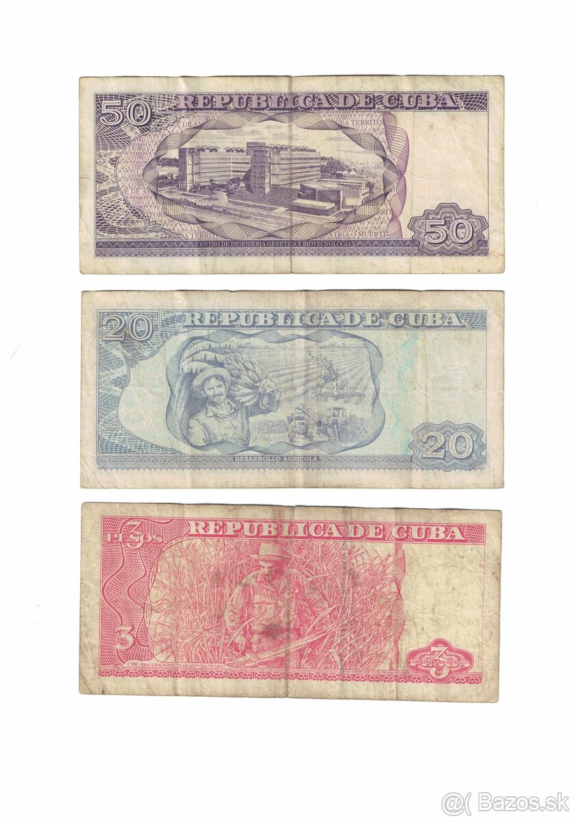 Zbierka bankoviek - rôzne po 2eur + Kubánske mince (doplnené - 2