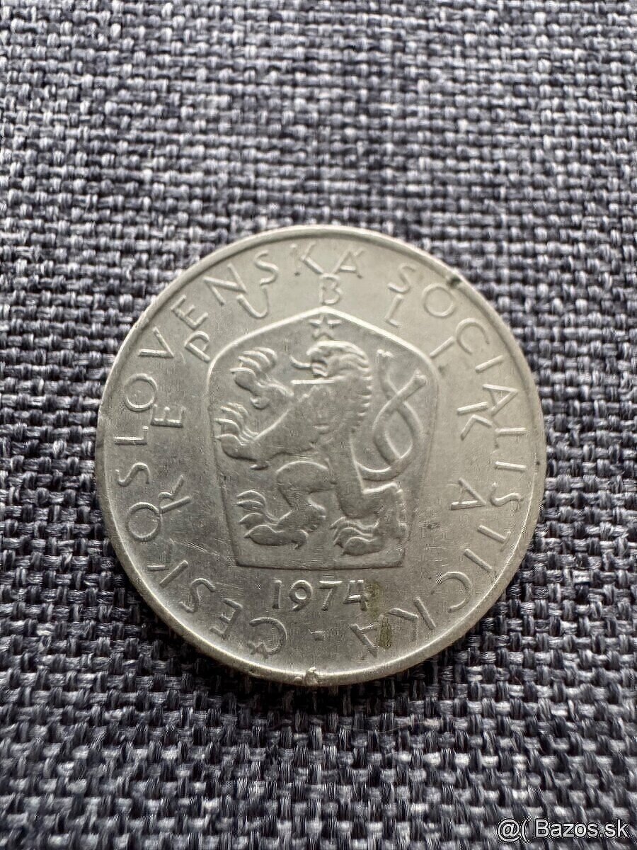 5 korún Československo 1974, variant B - 2
