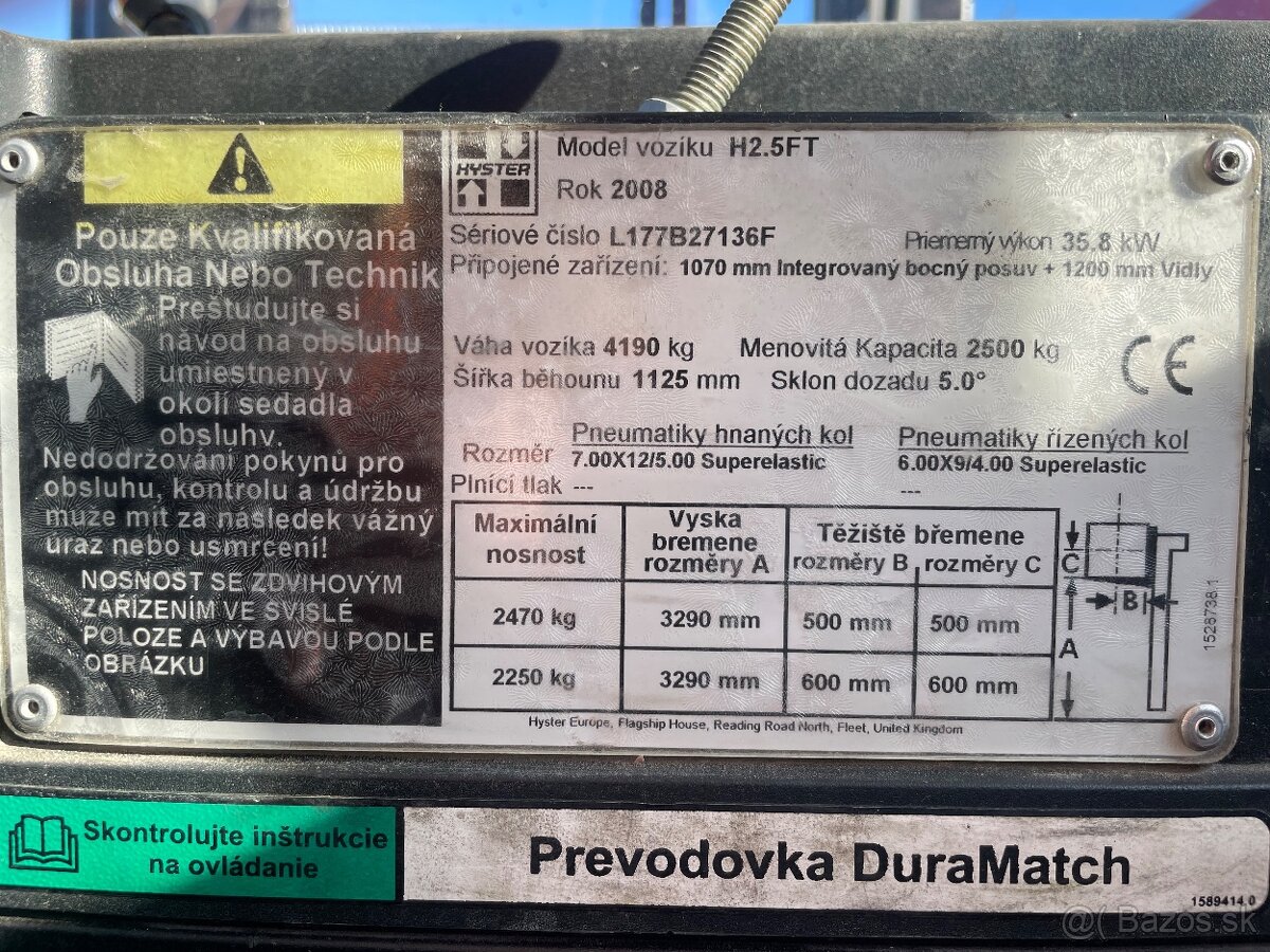 Predám VZV Hyster 2,5Ft - 2