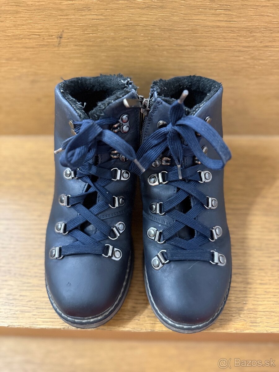 Celokožené zimné topánky s prírodnou ovčou kožušinou, vel.33 - 2