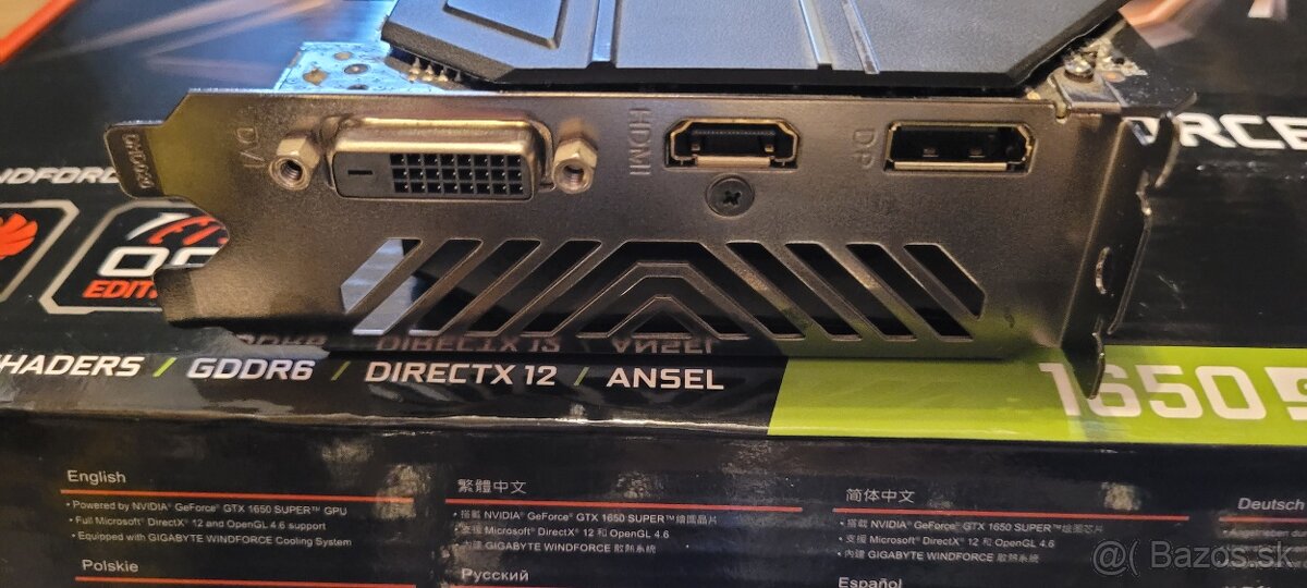 Predám grafiku Gigabyte GTX1650 SUPER 4GB GDDR6 - 2