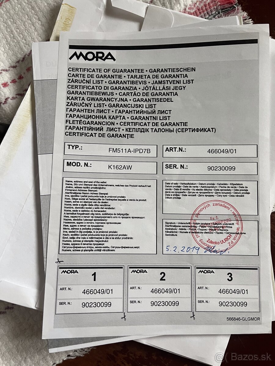 Kombinovaný sporák MORA - 2