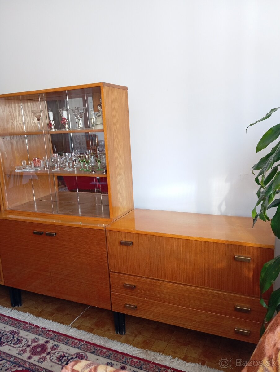 Retro obývacia stena mahagón - 2