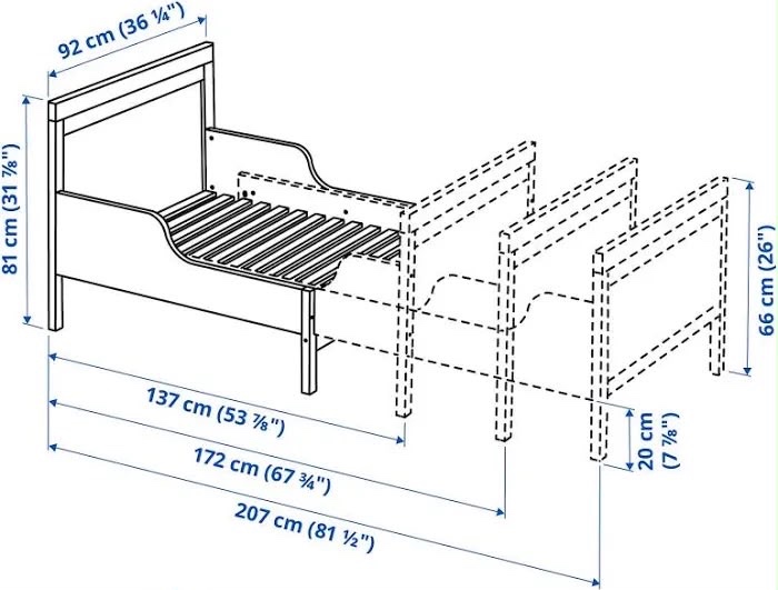 Rastúca posteľ ikea Sundvik - 2