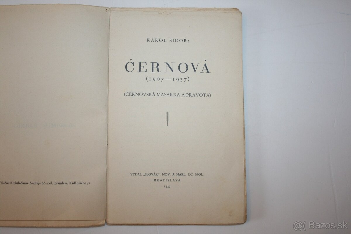 Karol Sidor: ČERNOVÁ (1907 – 1937) - 2