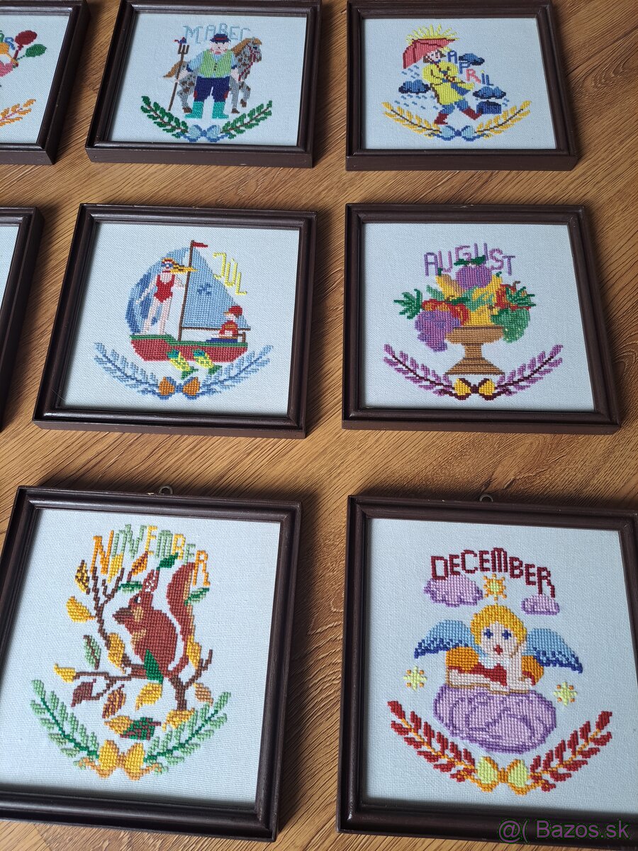 Vyšívané obrazy mesiace - 2