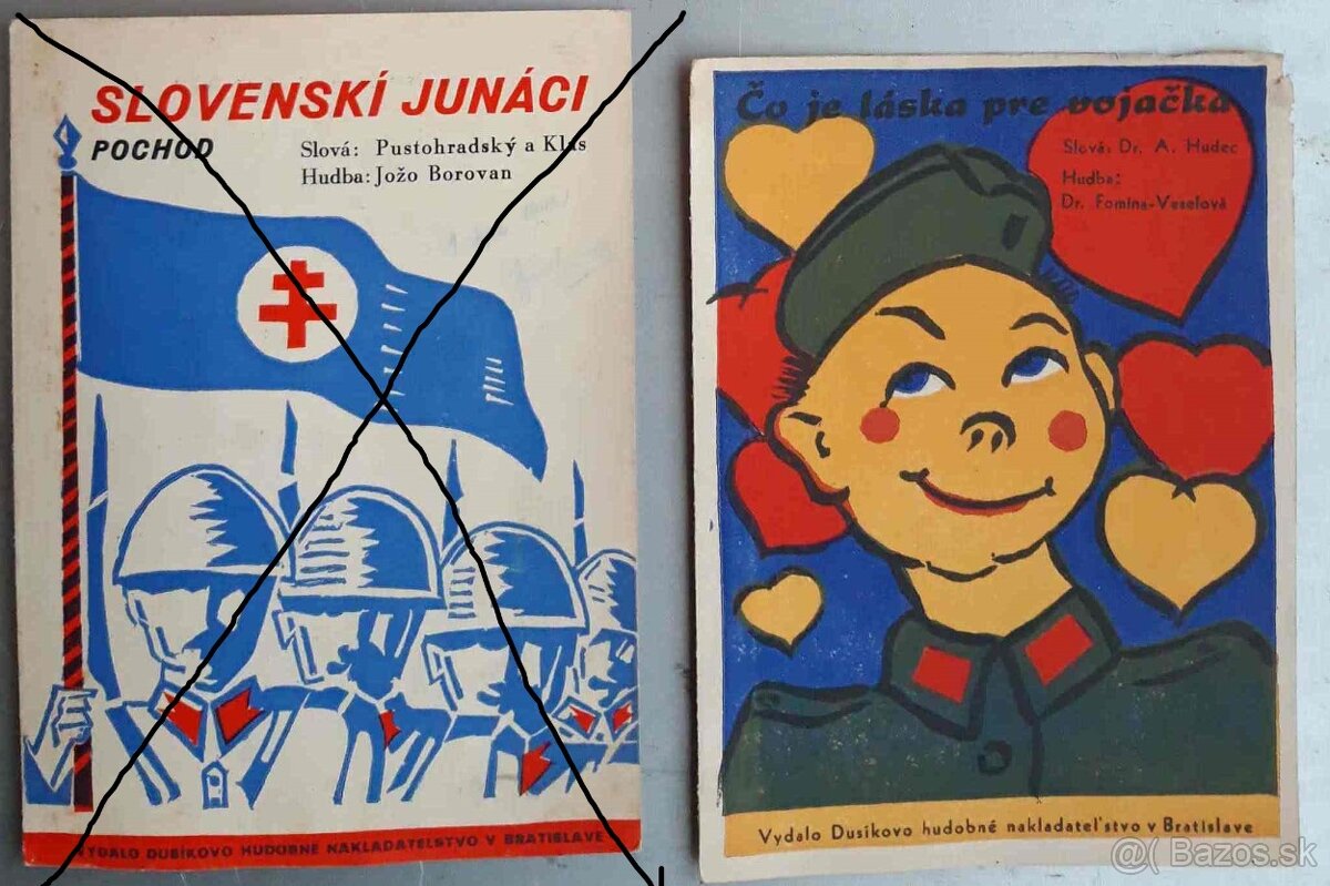 Slovenský štat- predám dobove noty-piesne,rozne..Pochody HG, - 2