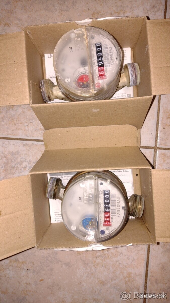Predám 3 ks použitých vodomerov po výmene v byte. - 2
