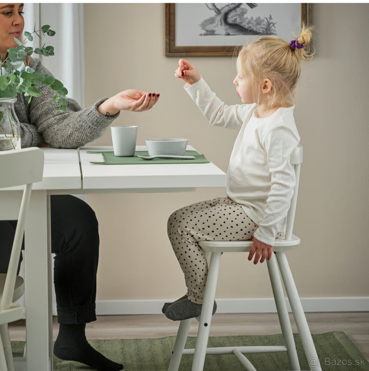 Ikea Agam Detská vysoká stolička, biela - 2