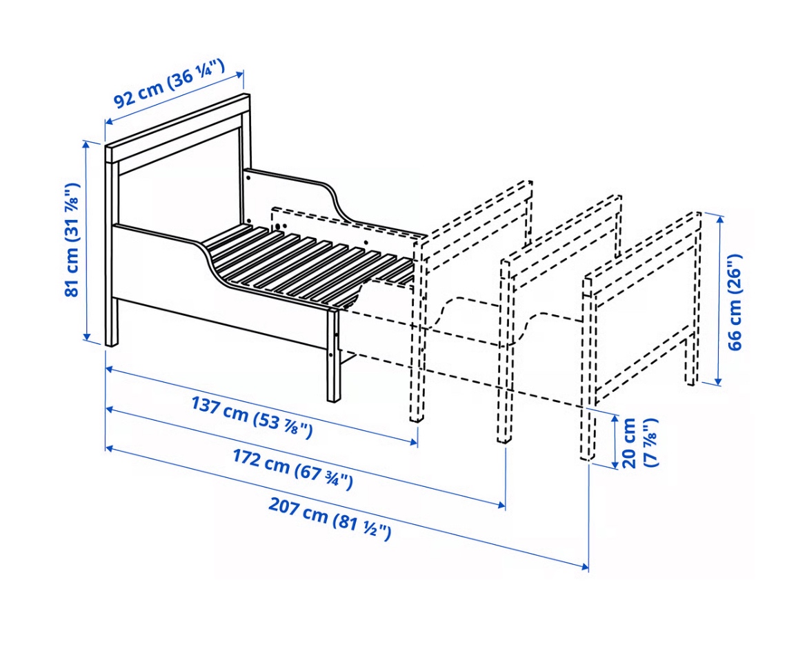 Rastúca posteľ ikea sundvik - 2