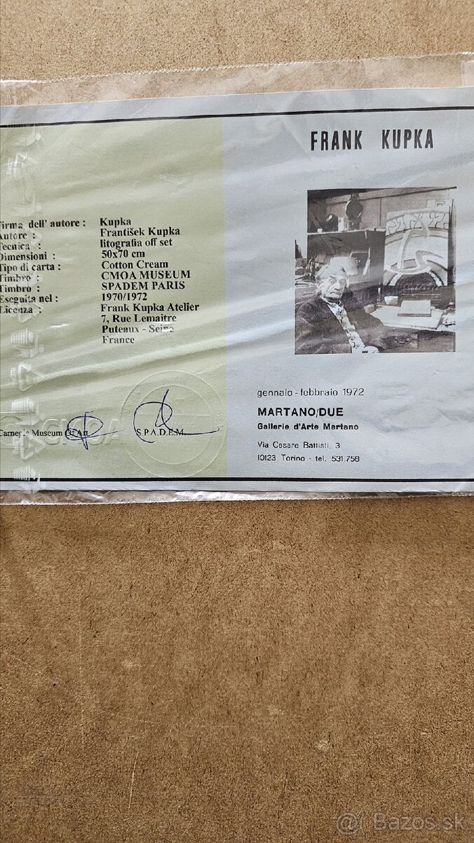 Nova cena František Kupka Litografie s certifikátom - 2