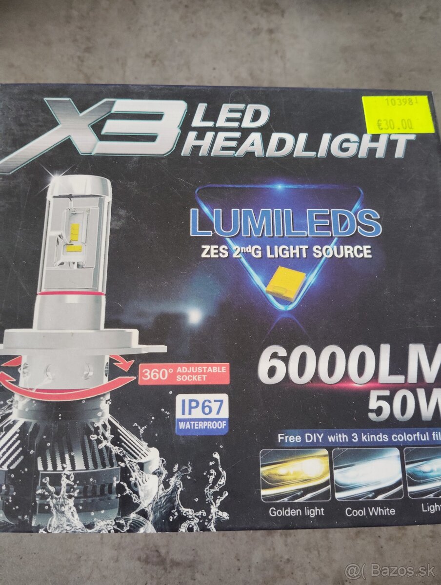 Led žiarovky H13 -6000LM,50W,IP67 - 2