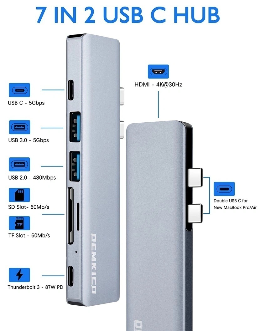 Predam USB-C Hub pre Macbook, podpora Thunderbold. - 2