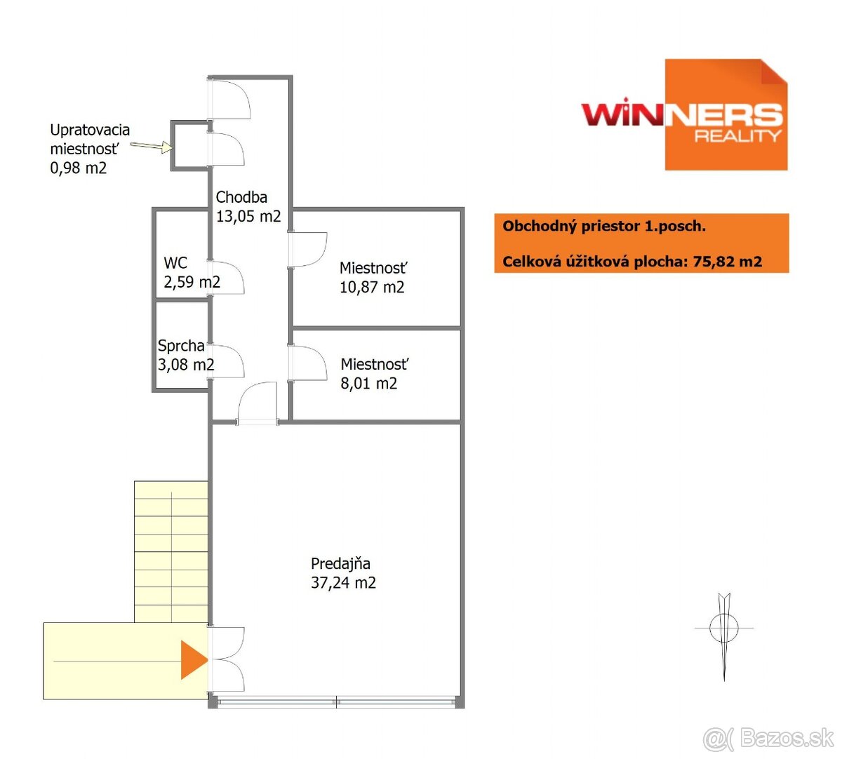 Predaj: Obchodný priestor 75,82m2, Hollého, Šaľa – Veča - 2