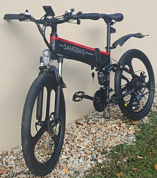 Celoodprúžený skladací elektrický bicykel 26 kolesá 500W 48V - 2