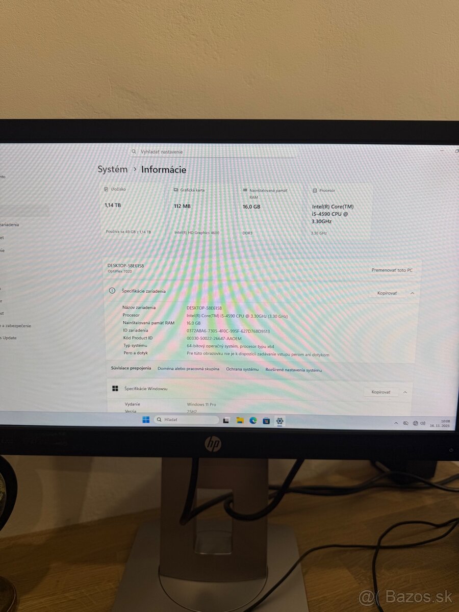 Pc zostava optiplex 7020, i5, 16GB Ram, Win 11 - 2