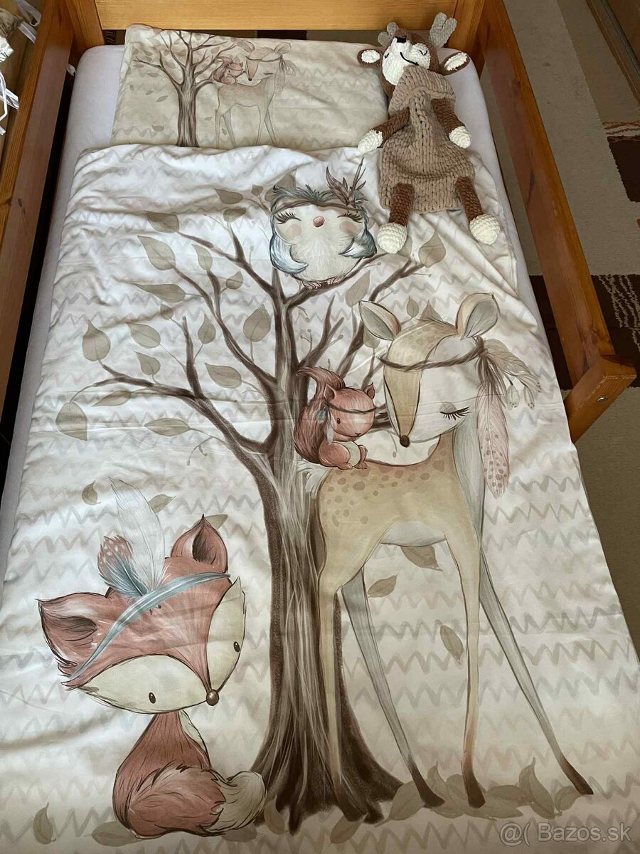 Vankúšikový mantinel a obliečky Lesné zvieratká + pyžamožrút - 2