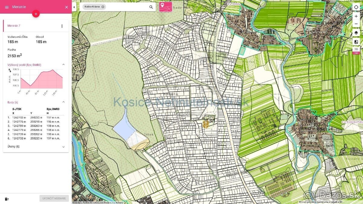 Pozemok Košice Krásna 2173 m2 stavebná parcela - 2