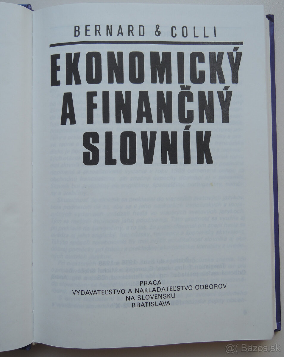 Predám knihu Ekonomický a finančný slovník, Bernard a Colli - 2