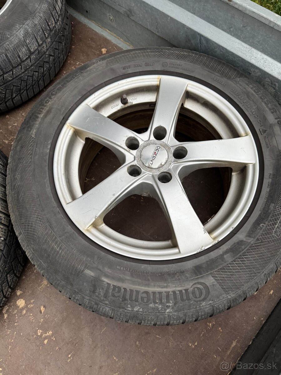 Dezent disky R16 7J ET35 so zimnými pneu Continental - 2