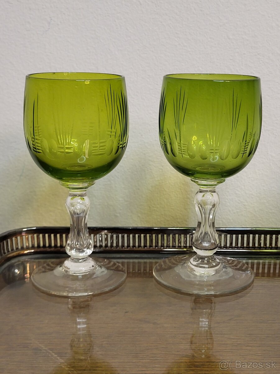 Zelené sklenené poháre – Sada 7 ks - 2