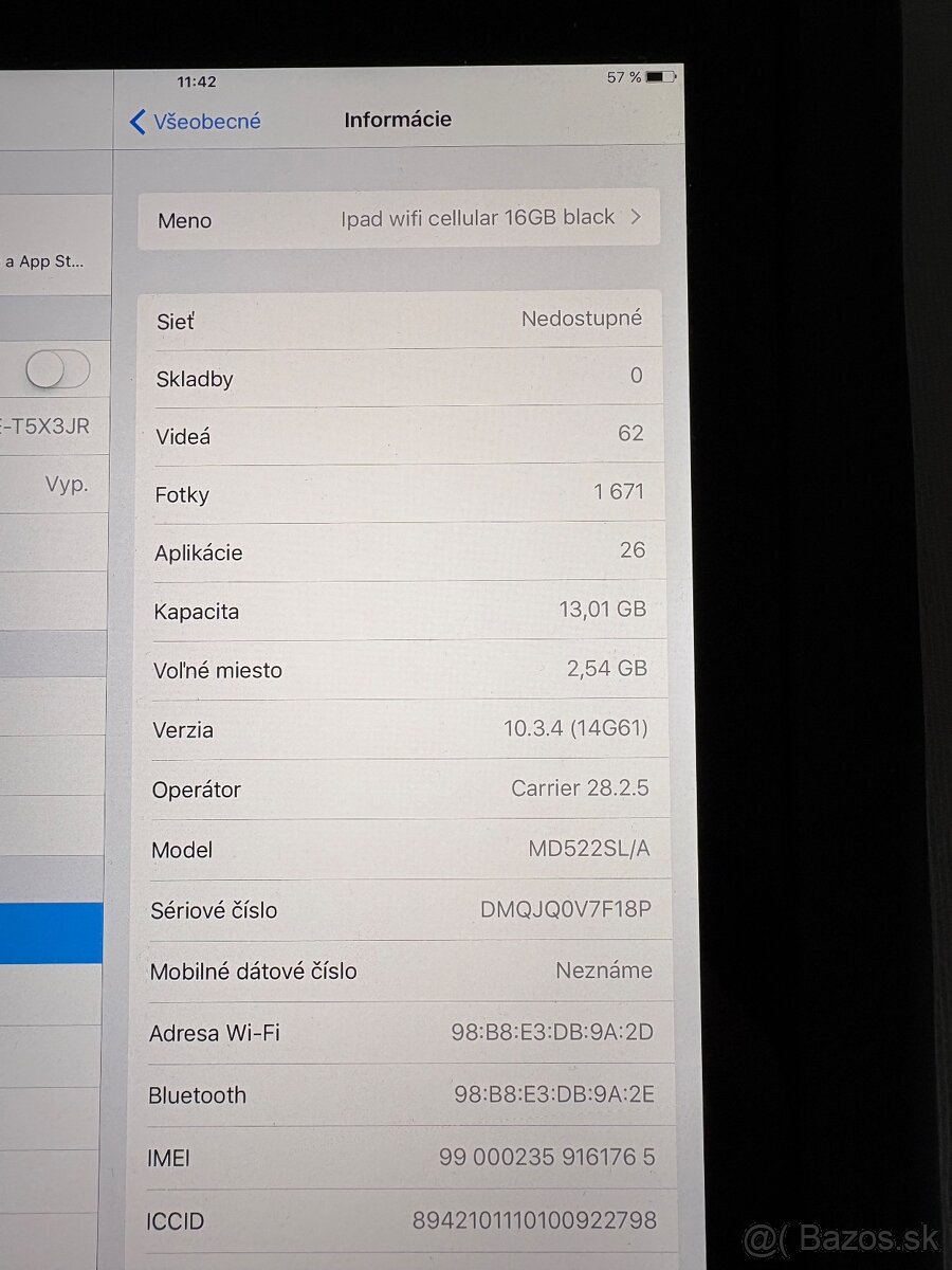 Apple IPad Wi-fi Cellular 16GB black - 2