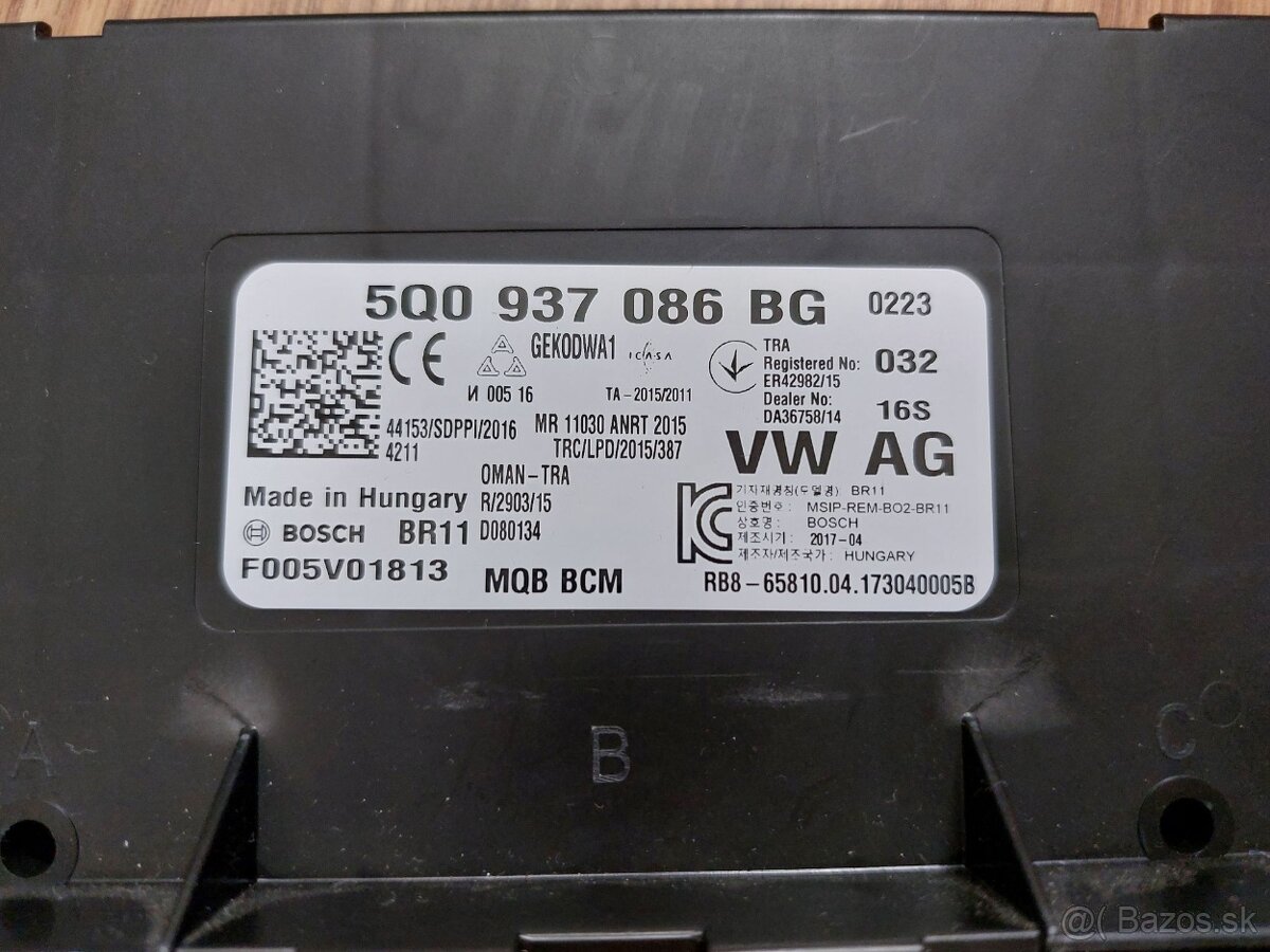 BCM jednotka Škoda/VW (5Q0937086BG) - 2